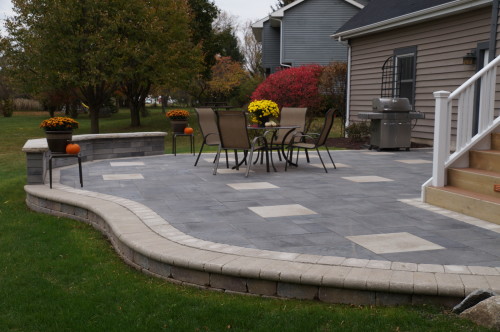 Brick Paver Patios Driveways Cal Shan S Landscape Design Inc Backyard Brick Paver Patio Leading To A Two Story Deck